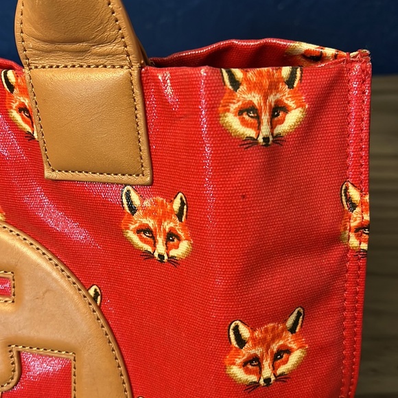 TORY BURCH ELLA COATED CANVAS FOX PRINT TOTE BAG - Picture 4 of 17